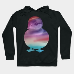 Purple blue watercolor ducky Hoodie